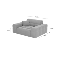 Lodce fauteuil 1 place en tissu texturé gris anthracite