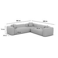 Malac canapé corner en tissu texturé beige