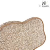 Amago chaise dossier nuage en tissu moucheté jaune et métal noir