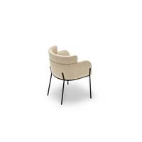 Baita chaise en tissu beige sable et métal noir