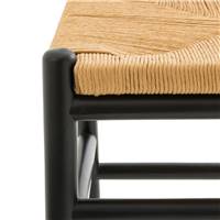 Mahoa chaise en bouleau noire et corde de papier tressée