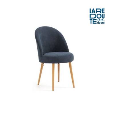 Suzie fauteuil de table velours côtelé bleu