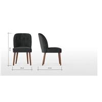 Margot chaise velours gris graphite