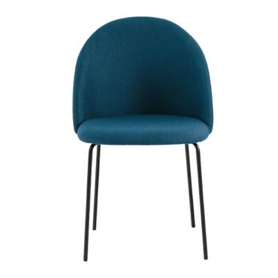 Danielle chaise arrondie tissu bleu canard