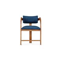 Many chaise bois de chêne et bleu nuit