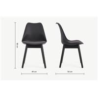 Thelma chaise bois de chêne noir et plastique gris