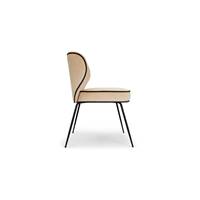 Valo chaise velours beige et métal noir