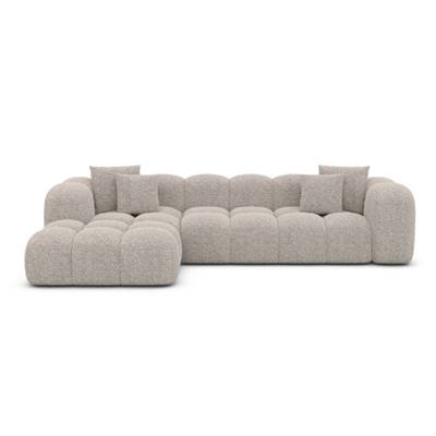 Cotton canapé d'angle gauche en tissu bouclé toffe