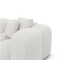 Cotton canapé panoramique droit en tissu texturé blanc