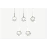 Masako suspension LED 5 ampoules verre ivoire et transparent