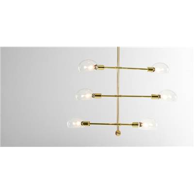 Tangle grand lustre laiton et verre transparent