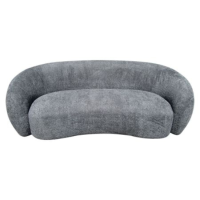 Cocoon canapé 3 places en tissu bouclette gris foncé