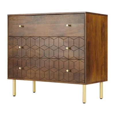 Hedra commode bois de manguier laiton