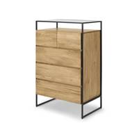 Kilby commode haute bois de manguier clair et mtal noir
