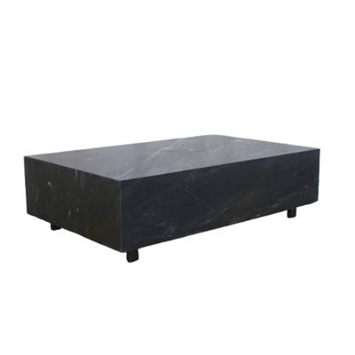 Table basse rectangulaire en marbre noir