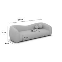 Rico canapé 3 places en tissu texturé beige