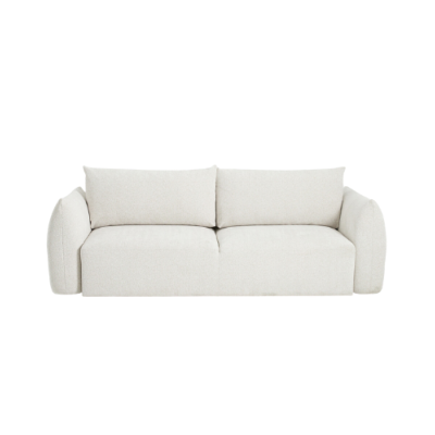 Picabi canapé 3 places convertible en tissu chenille écru