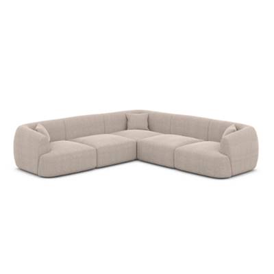 Gankeri canapé corner en tissu texturé beige