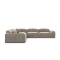 Buccana canapé d'angle en velours beige foncé