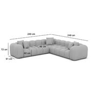 Cotton canapé corner en velours beige foncé