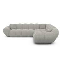 Sigono canapé corner en tissu texturé gris clair