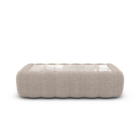 Ralia table basse rectangulaire en tissu texturé beige et verre