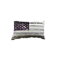 America coussin velours aubergine 14x60