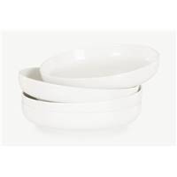 Leah lot de 4 assiettes creuses en porcelaine blanc