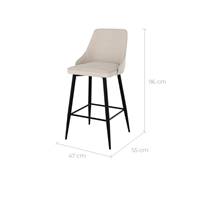 Diane chaise de bar en tissu beige H66