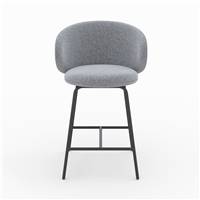 Mileto chaise îlot central tissu gris chiné H68