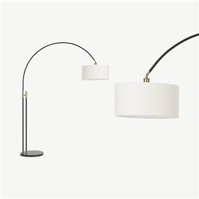 Teo lampadaire laiton et blanc
