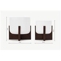 Barwin lot de 2 cache-pots fibre de ciment et acacia
