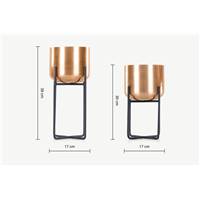 Salix lot de 2 cache-pots sur pieds cuivre