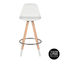 Izzi chaise de bar style scandinave blanche repose-pieds métal
