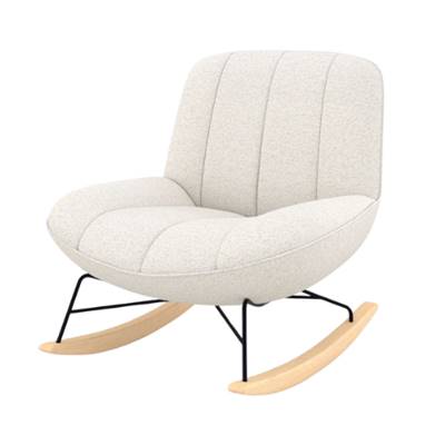 Mouty rocking chair en tissu bouclette blanc cassé