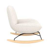 Mouty rocking chair en tissu bouclette blanc cassé