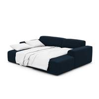 Novage canapé d'angle droit convertible en velours côtelé bleu foncé
