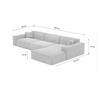 Beluga canapé d'angle droit tissu texturé beige