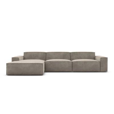Stacele canapé d'angle gauche en velours beige foncé