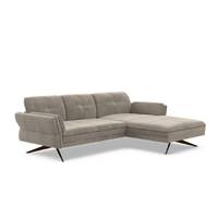 Rokosi canapé d'angle droit avec tétières réglables en velours beige foncé