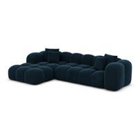 Cotton canapé d'angle gauche en velours bleu pétrole