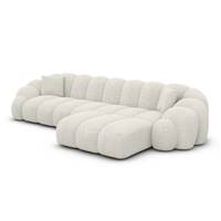 Dolban canapé d'angle droit en tissu bouclé blanc
