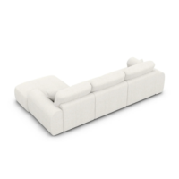 Apric canapé d'angle droit en tissu texturé blanc