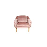 Lisa fauteuil en velours vieux rose