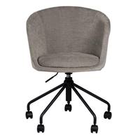 Mado chaise de bureau pivotante à roulettes en tissu gris clair