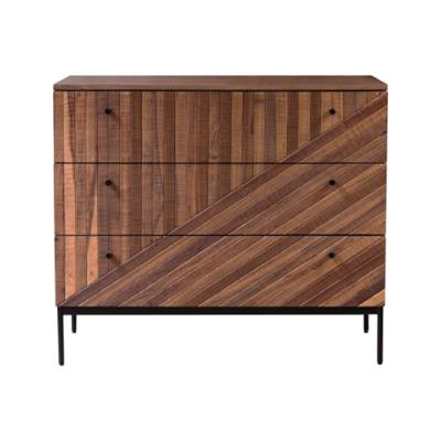 Maize commode 3 tiroirs en bois recyclé et métal