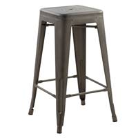 Joshua tabouret de bar en métal gris mat H66