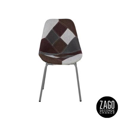 Multi chaise style scandinave patchwork foncés pieds gris