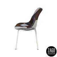 Multi chaise style scandinave patchwork foncés pieds blancs