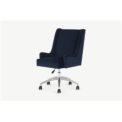 Higgs chaise de bureau velours bleu monarque